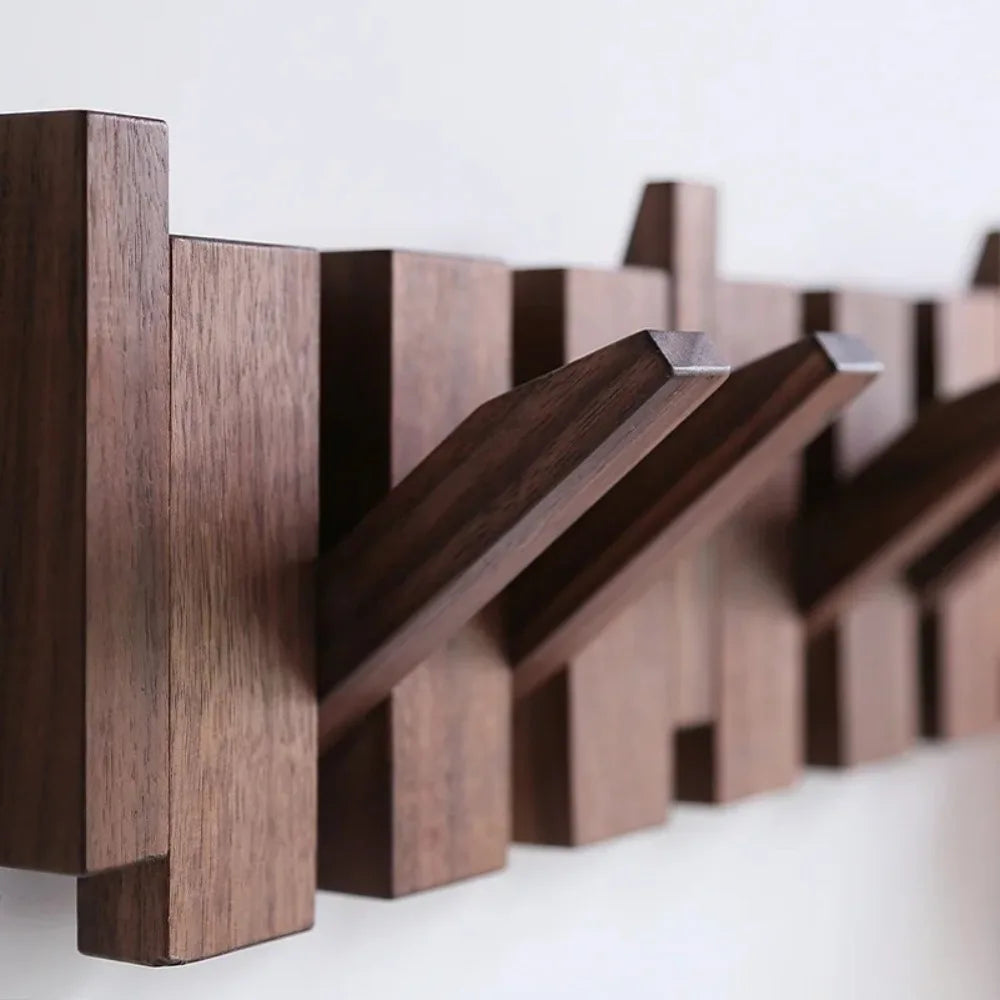 New Wall Mounted Wood Coat Racks with 8 Hooks Art Hats Organizer Piano Key Shaped Entry Door Porch Hanging Hook Keys