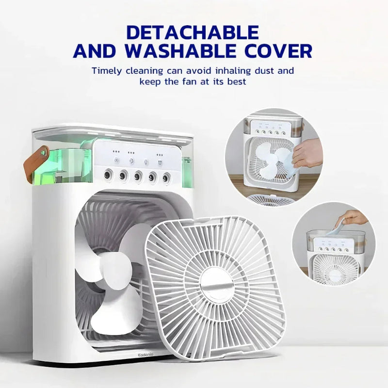 3 in 1 Fan Air Conditioner Household Small Air Cooler LED Night Light Portable Humidifier Air Adjustment Fan Office Home Fan New