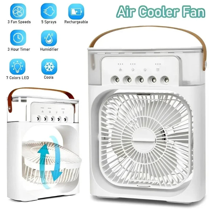 3 in 1 Fan Air Conditioner Household Small Air Cooler LED Night Light Portable Humidifier Air Adjustment Fan Office Home Fan New