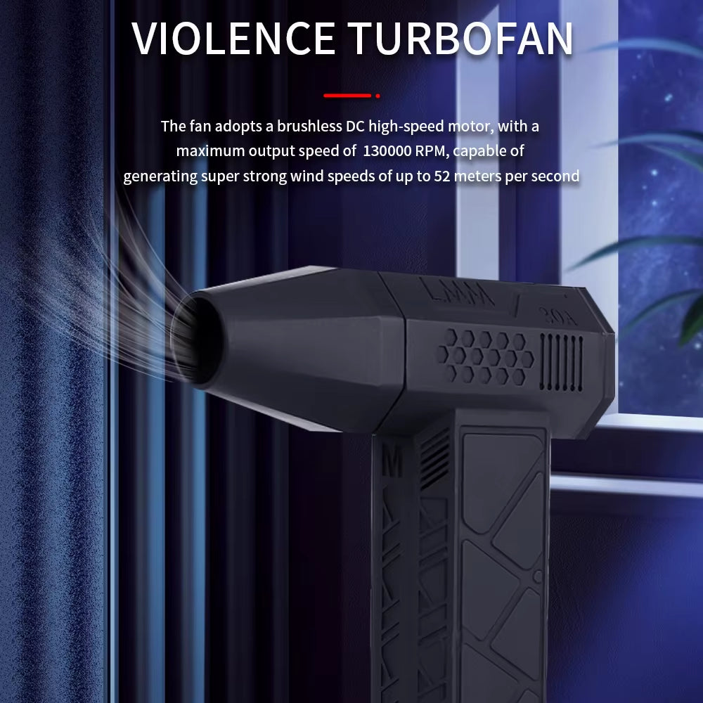 Powerful Blower with High Speed Duct Fan Mini Turbo Jet Fan 130000 RPM Turbo Violent Fan High-Performance Brushless Motor